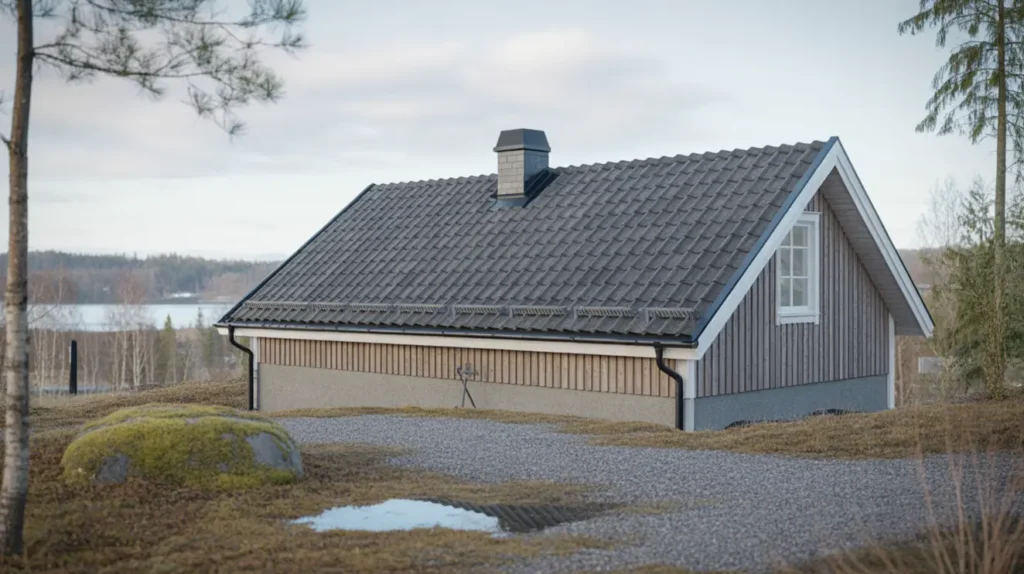 komplett oml ggning av betongpannetak p villa i laxne gnesta